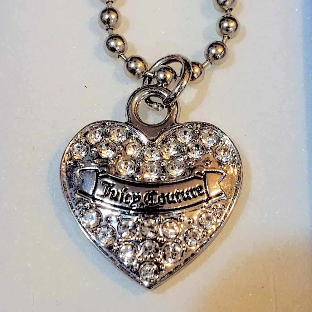 JUICY COUTURE SILVER HEART CHARM WITH RHINESTONES HANGBAG CHARM / KEYCHAIN - Picture 3 of 8